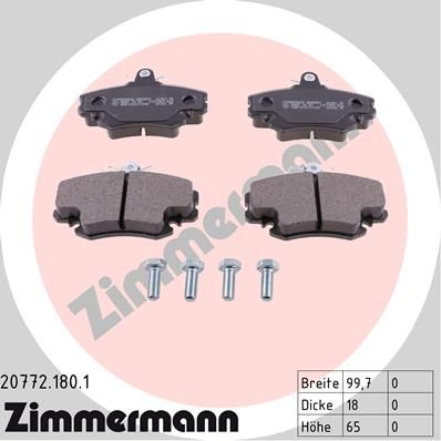 

Тормозные колодки ZIMMERMANN дисковые 20772.180.1