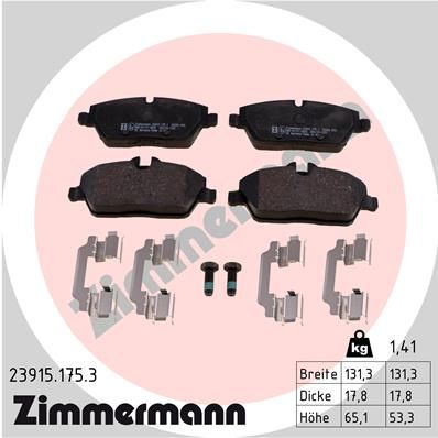 фото Комплект тормозных колодок, дисковый тормоз zimmermann 23915.175.3