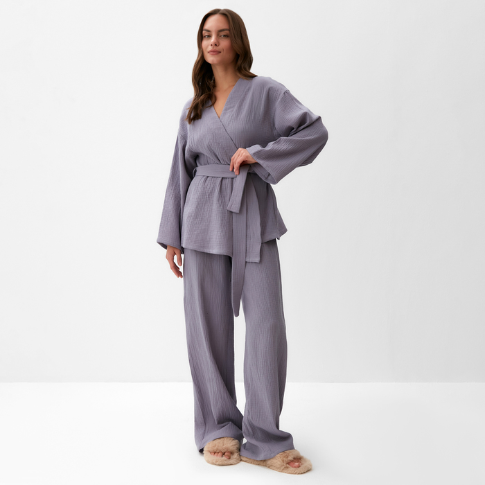 

Пижама женская KAFTAN 10389923 серая 48-50 RU, Серый, 10389923