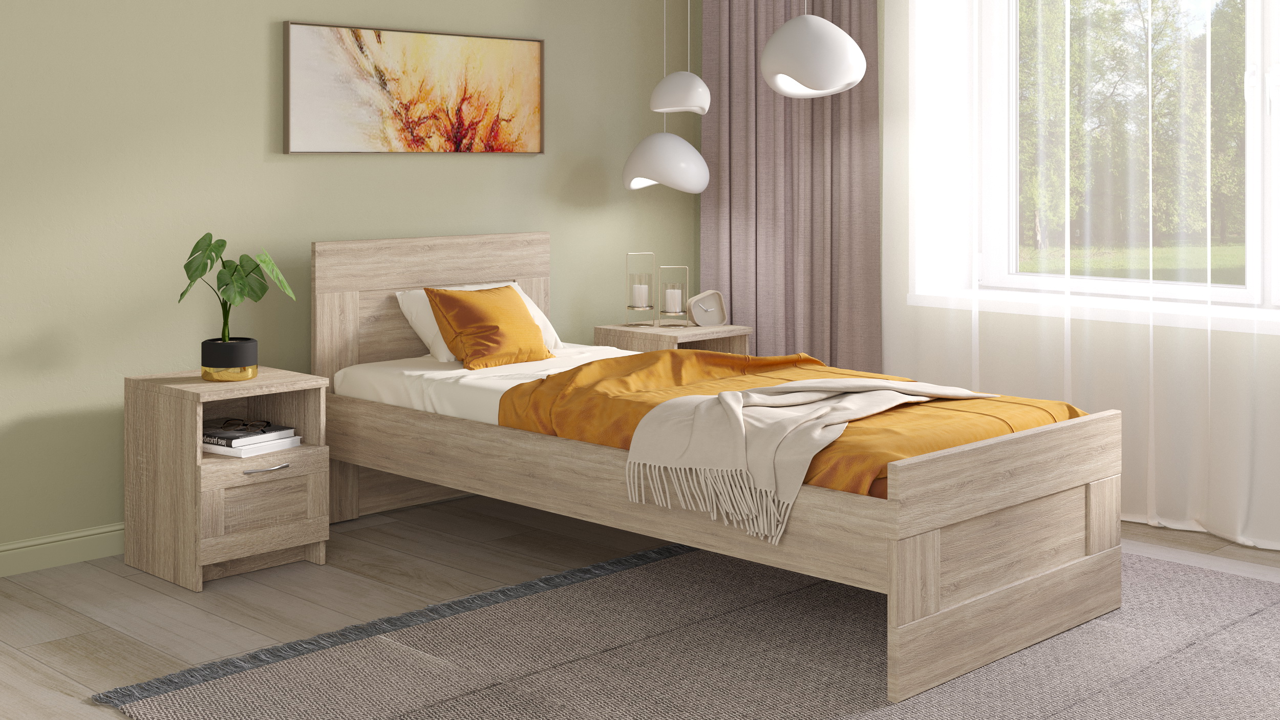 

Кровать Askona Istra Сонома 90x200, Бежевый, Istra