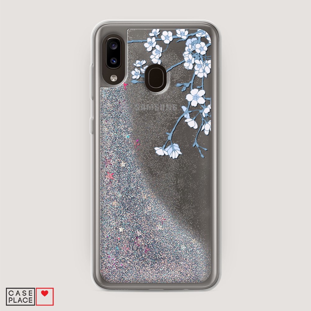 

Жидкий чехол с блестками "Цветочная фантазия 3" на Samsung Galaxy A20, 27691-1