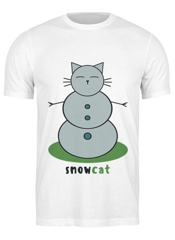 

Футболка мужская Printio Снеговик кот белая XL, Белый, Снеговик кот