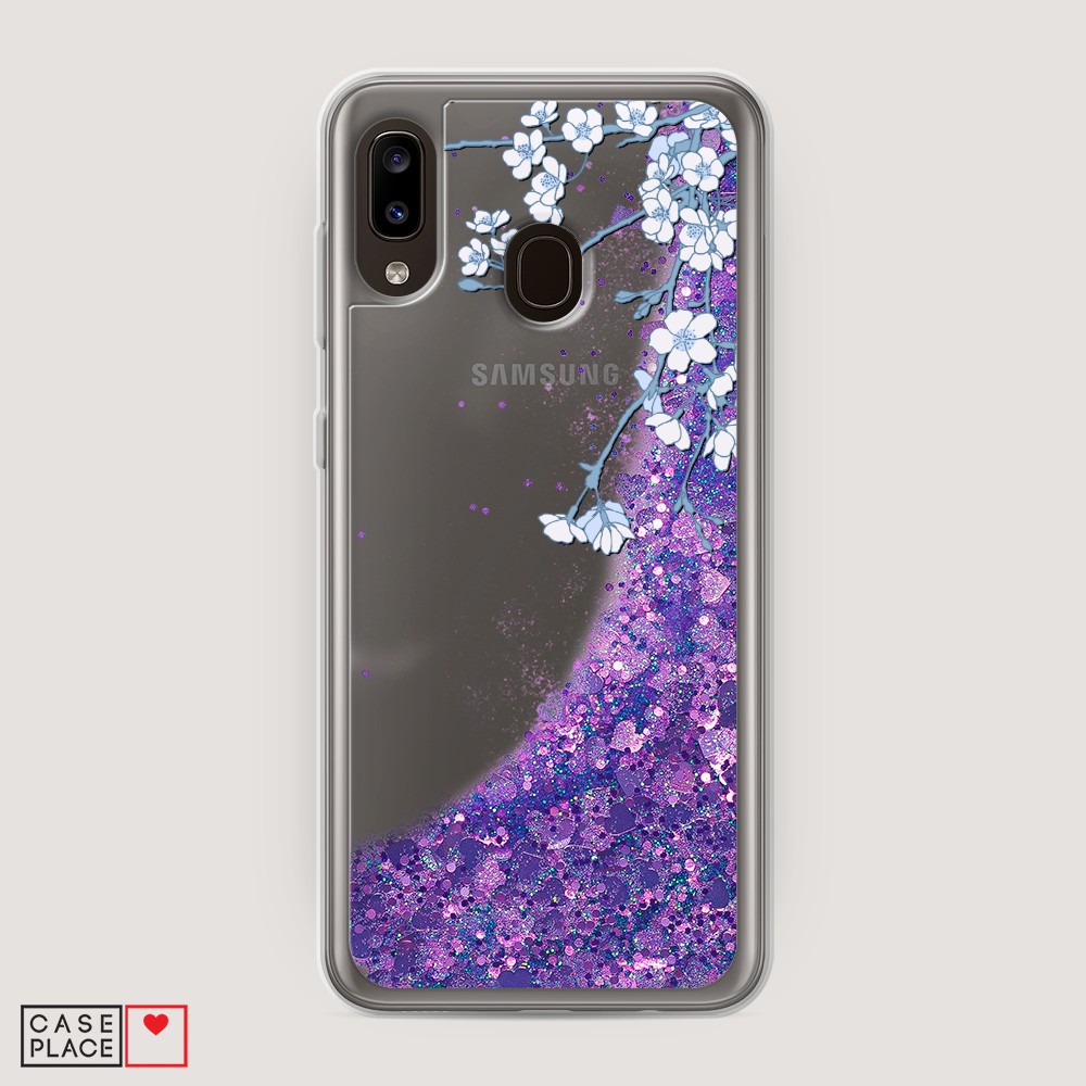 

Жидкий чехол с блестками "Цветочная фантазия 3" на Samsung Galaxy A30, 27592-1