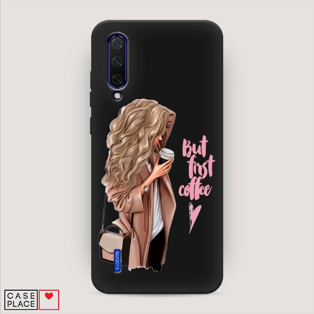 

Матовый силиконовый чехол "Девушка с кофе" на Xiaomi Mi A3 Lite, Девушка с кофе