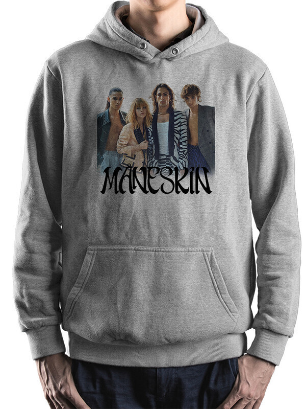 

Худи мужское Dream Shirts Maneskin серое 48 RU, Maneskin