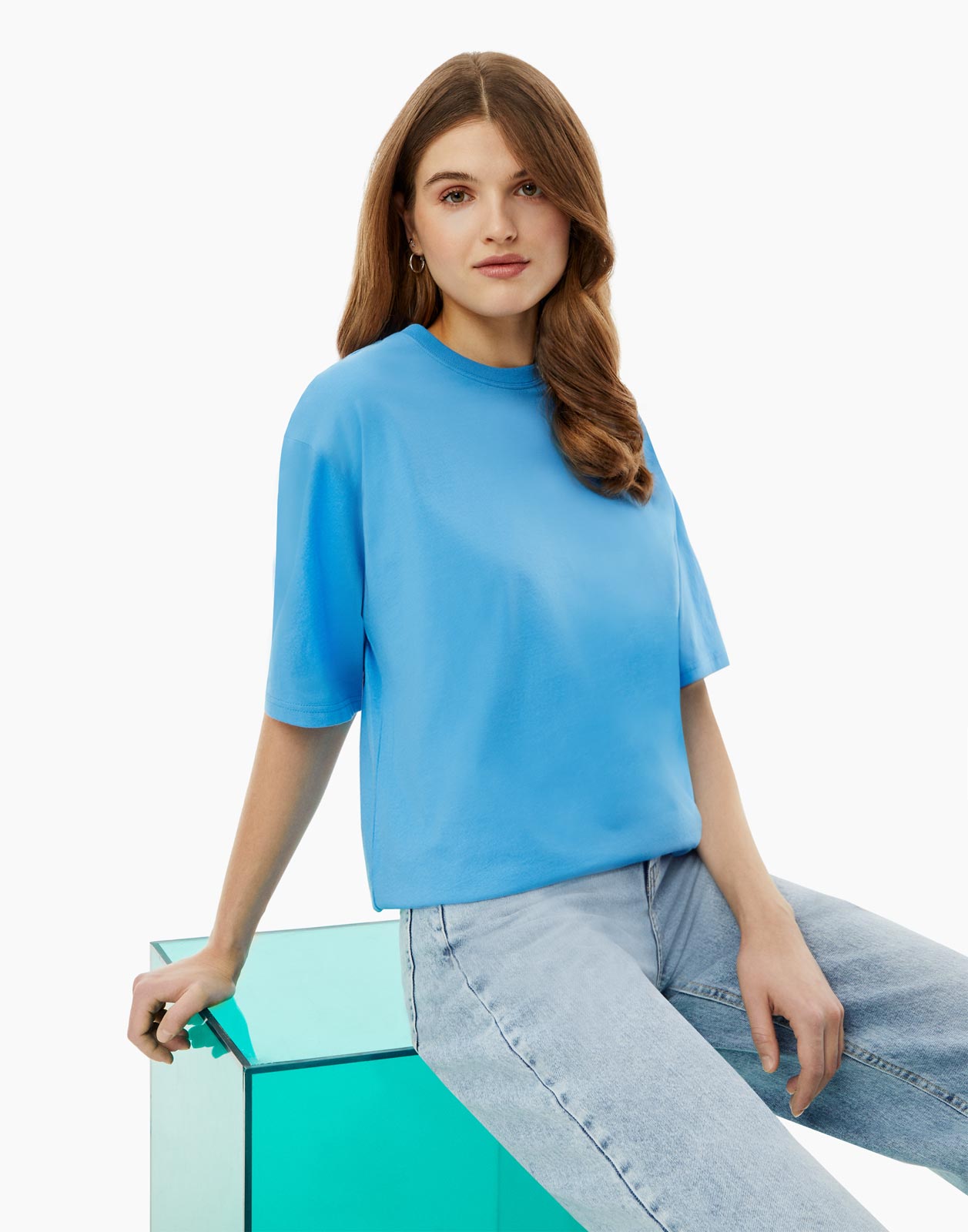 

Футболка женская Gloria Jeans GKT019529 синяя 2XS, Синий, GKT019529