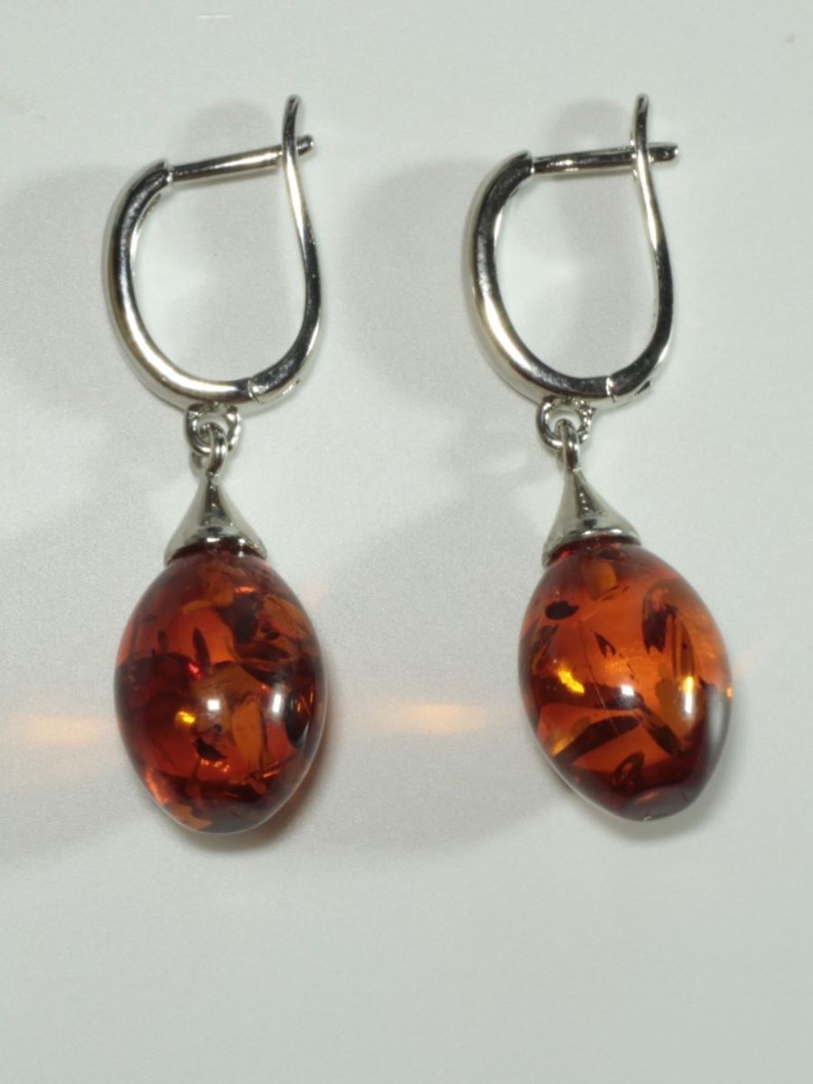 

Серьги подвески из бижутерного сплава T&Z_Mineral 350B_4, янтарь, 350B_4