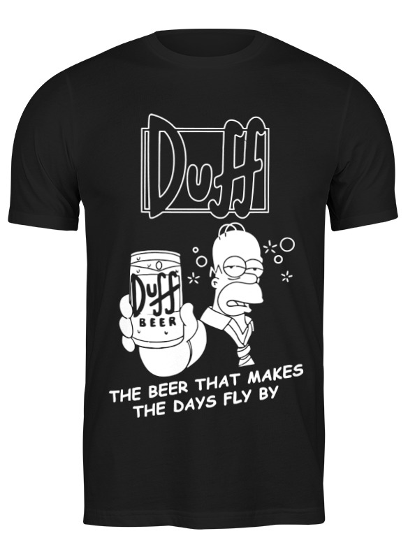 

Футболка мужская Printio Гомер с пивом duff черная S, Гомер с пивом duff