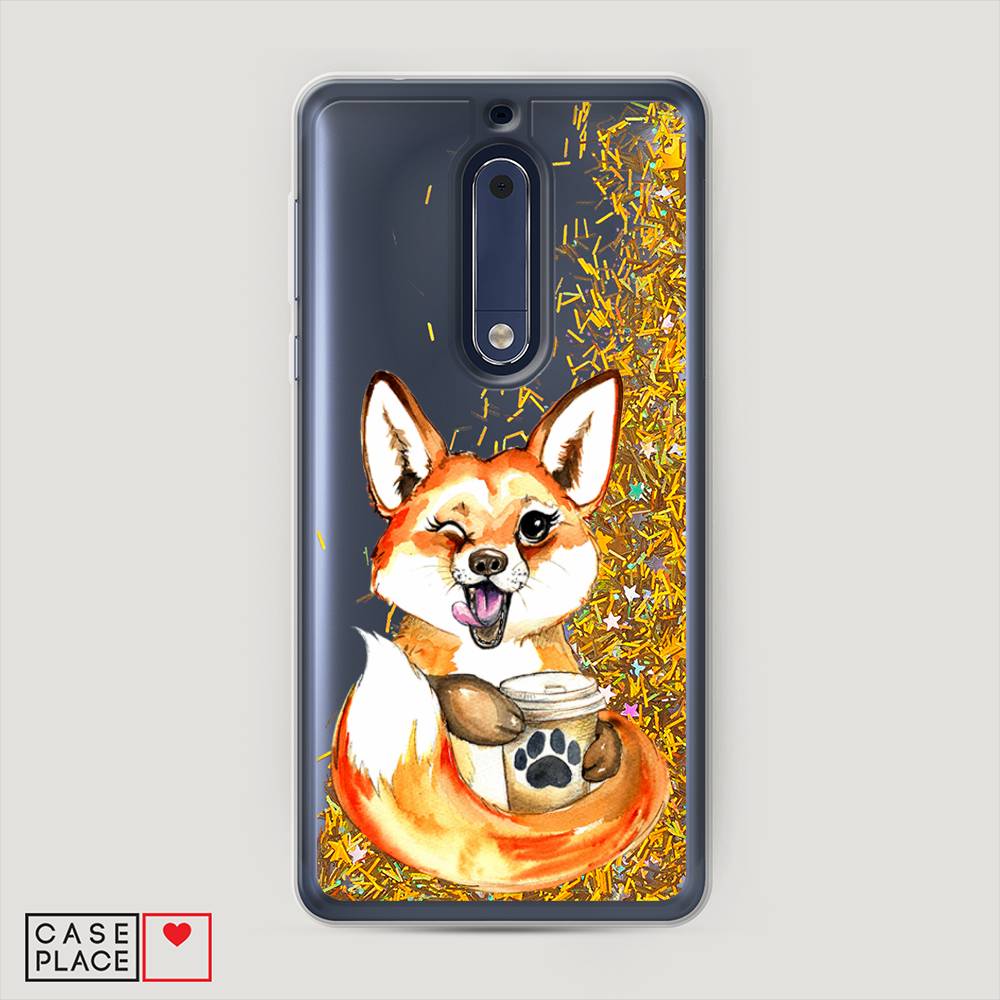 

Чехол Awog "Подмигивающая лиса с кофе" для Nokia 5, 120290-1