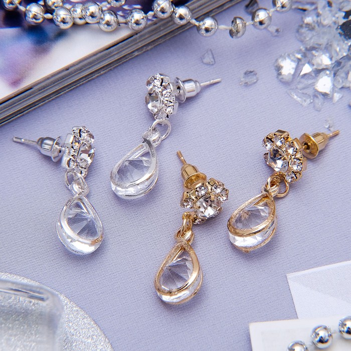 

Серьги из металла Queen Fair 3741812, стекло/стразы, 3741812