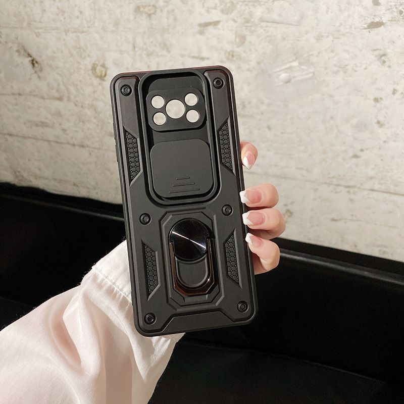 

Чехол с кольцом Bumper Case для Xiaomi Poco X3 Pro / X3 NFC (черный)