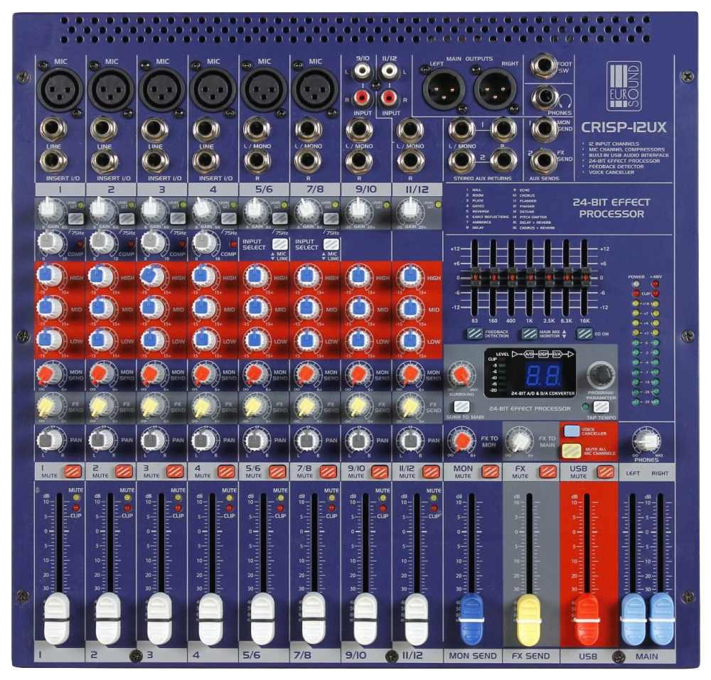 

Аналоговый микшер Eurosound CRISP-16UX, CRISP-16UX