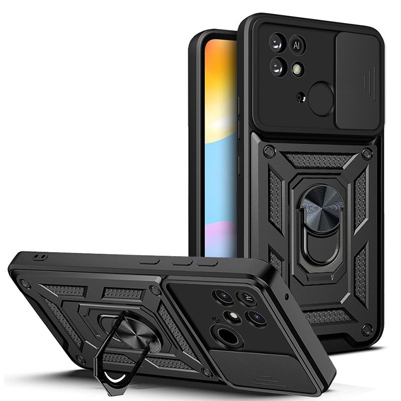 

Чехол с кольцом Bumper Case для Xiaomi Redmi 10C (черный)