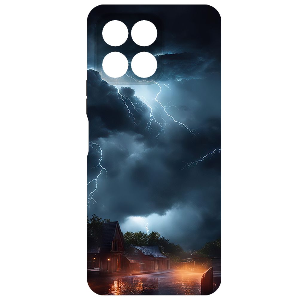 Чехол-накладка Krutoff Soft Case Ночная гроза для Honor X6 черный