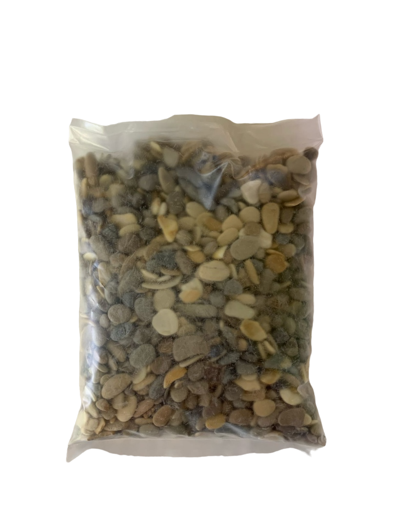 Морская галька KIMANI Каспий для аквариумов, фракция 5-20 мм, 1 кг
