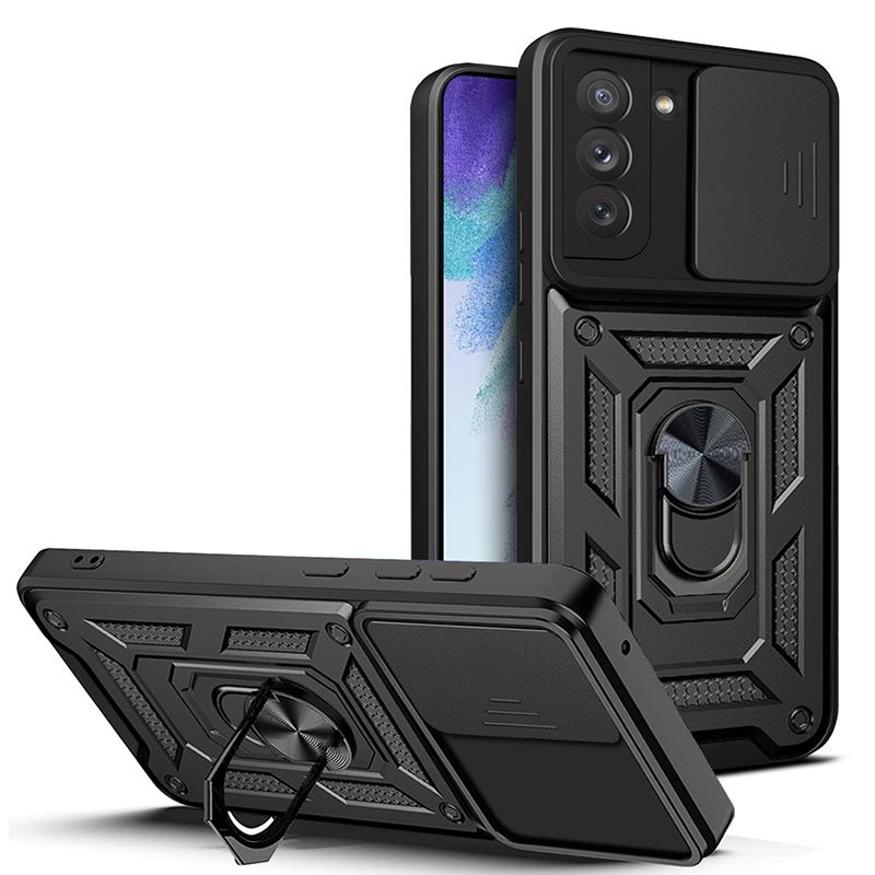 фото Чехол с кольцом bumper case для samsung galaxy s21 fe (черный) black panther