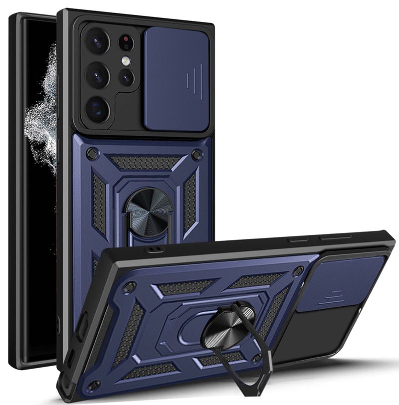 

Чехол с кольцом Bumper Case для Samsung Galaxy S22 Ultra (синий)