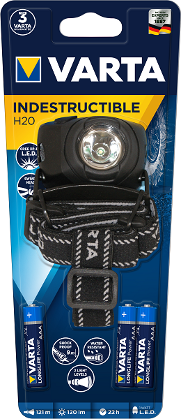 

Фонарь VARTA 1 W LED INDESTRUCTIBLE HEAD 3 AAA, VARTA 1 W LED INDESTRUCTIBLE HEAD 3 AAA
