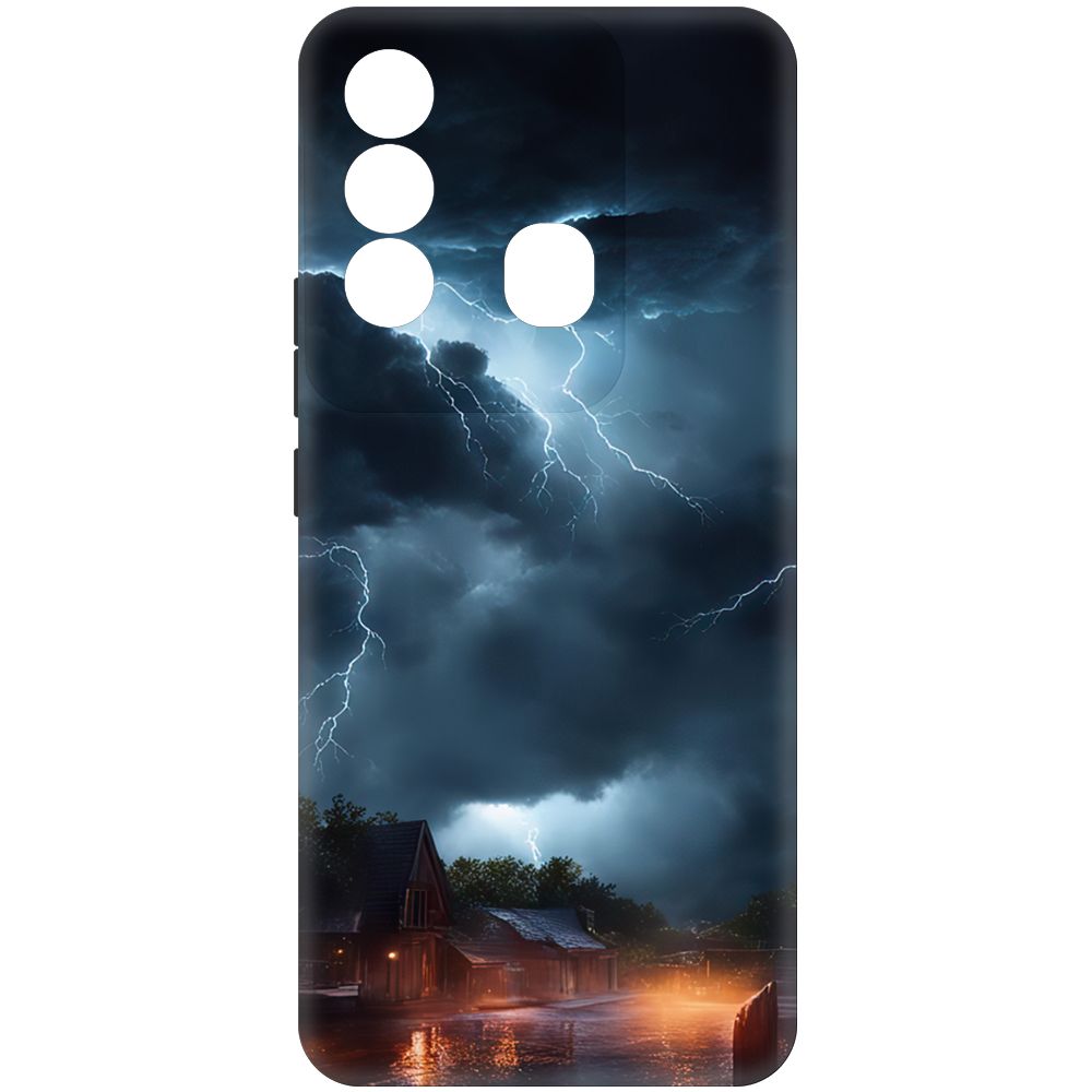 

Чехол-накладка Krutoff Soft Case Ночная гроза для Itel P38 Pro черный