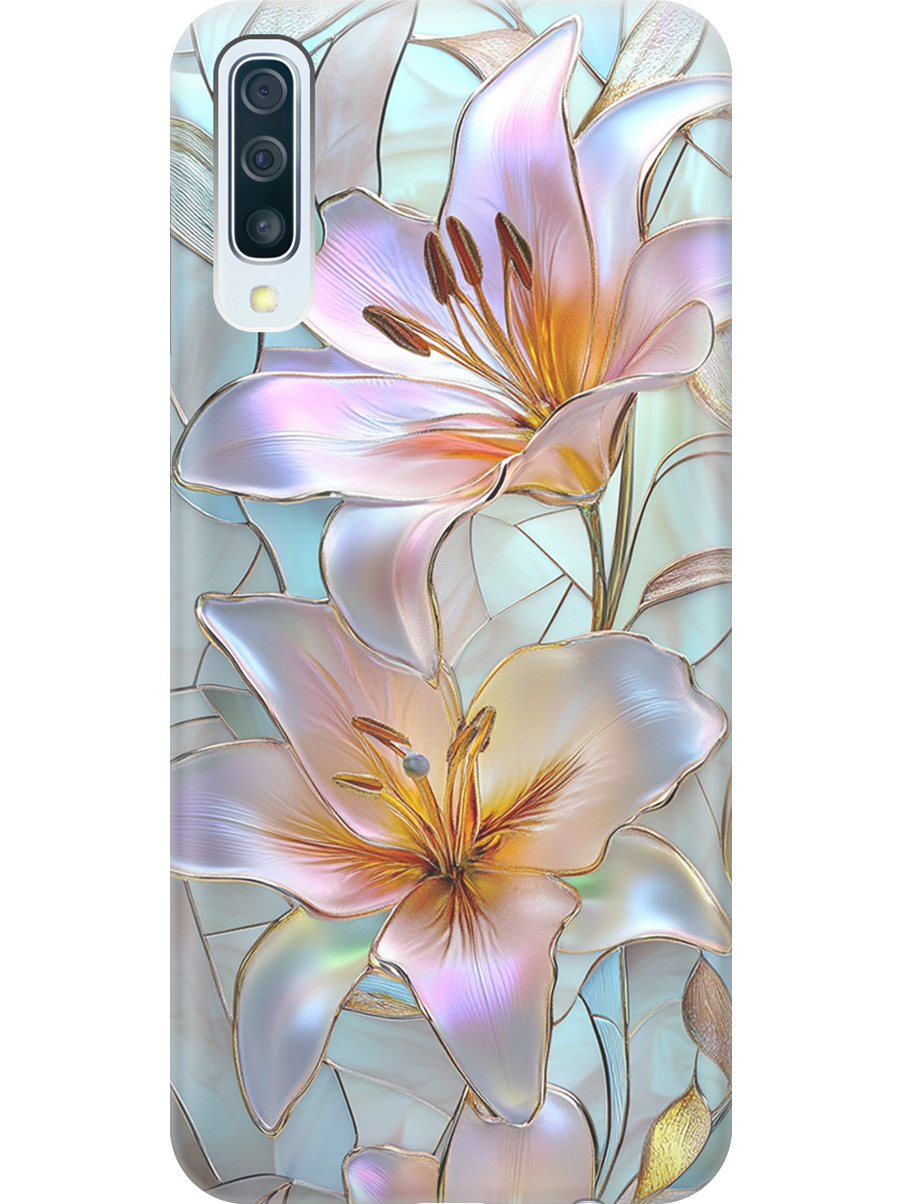 

Силиконовый чехол на Samsung Galaxy A50 / A50s / A30s с принтом "Витраж с лилиями", Прозрачный;белый;голубой;розовый, 720772223