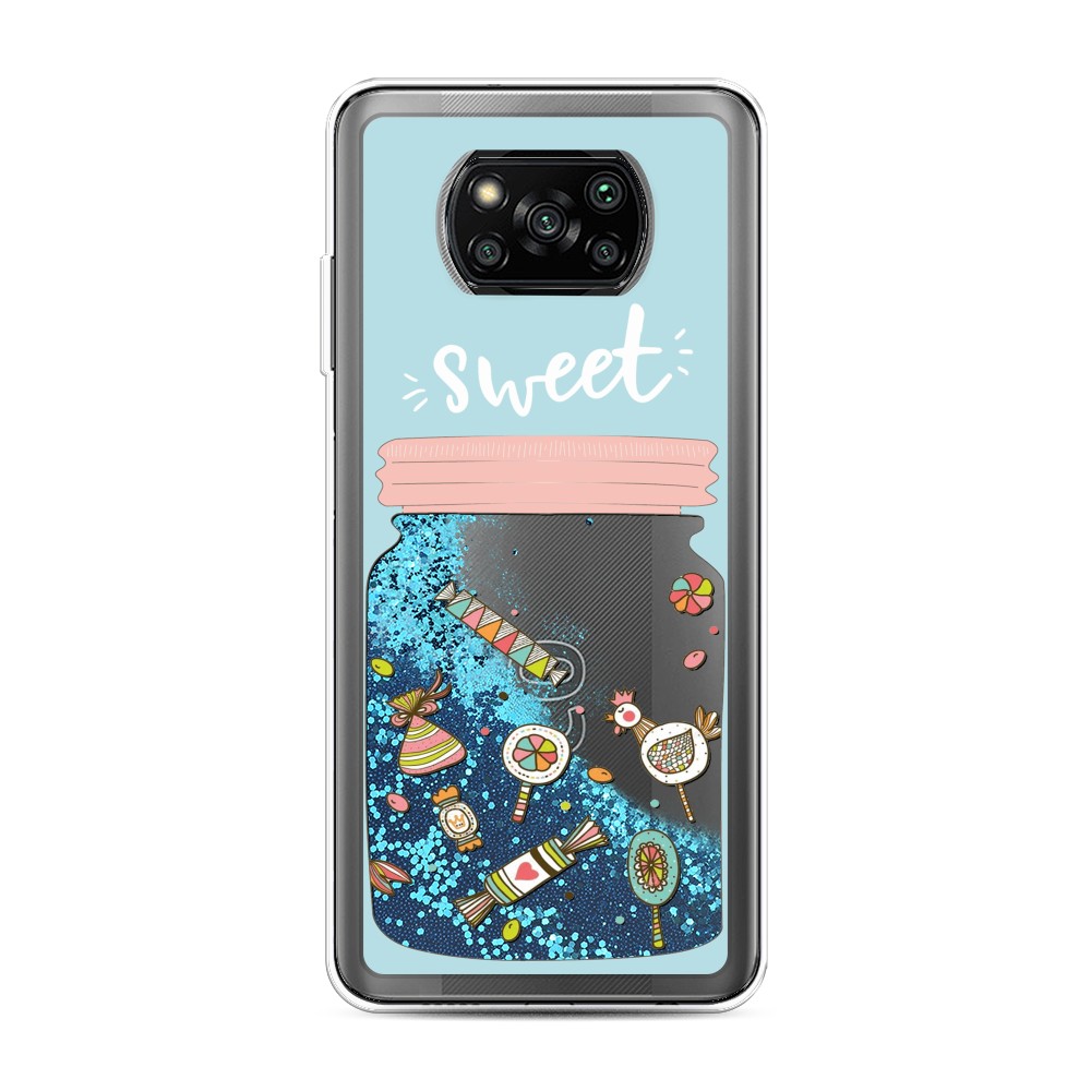 

Жидкий чехол с блестками "Конфетки в банке" на Xiaomi Poco X3 Pro, 310693-1