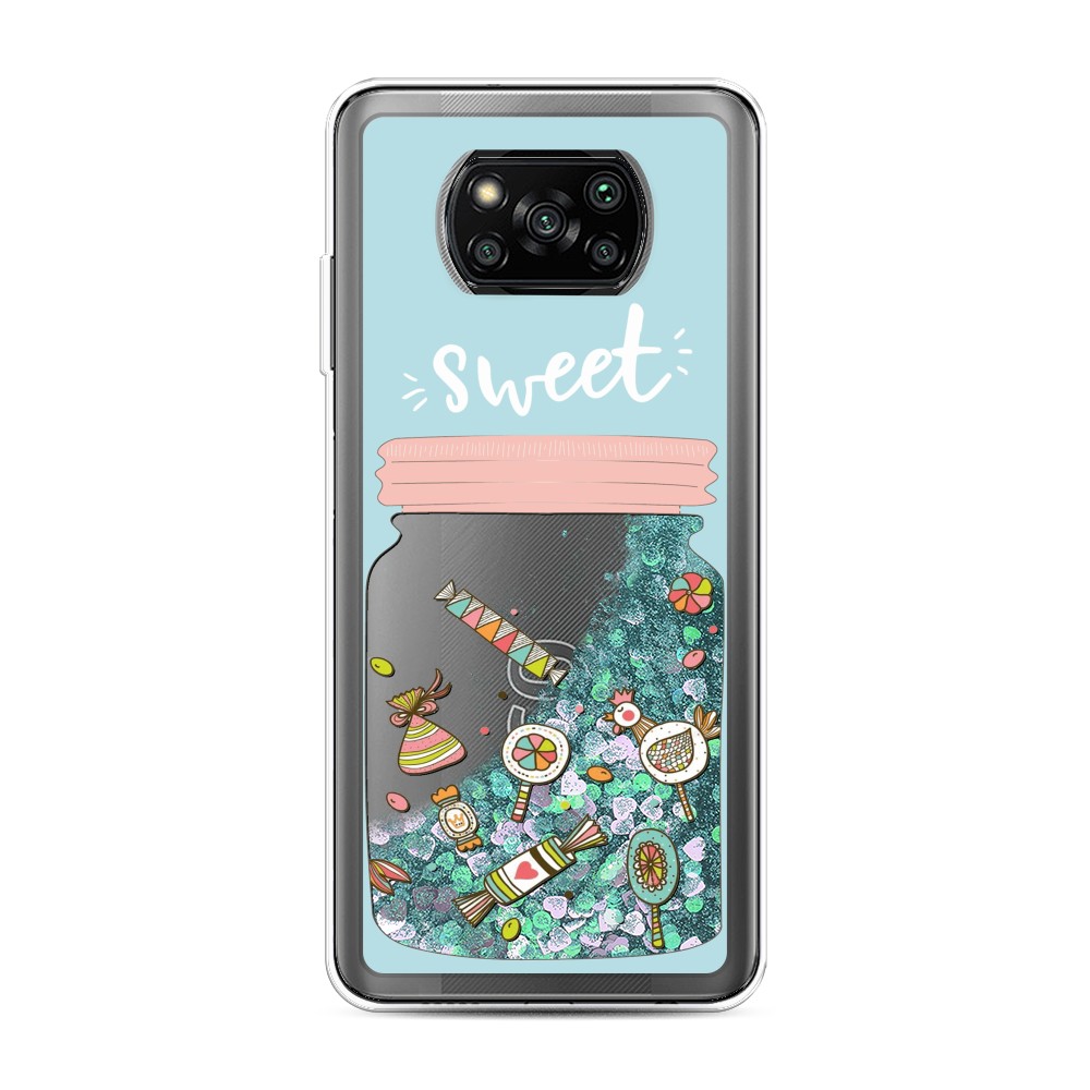 

Жидкий чехол с блестками "Конфетки в банке" на Xiaomi Poco X3 Pro, 310695-1
