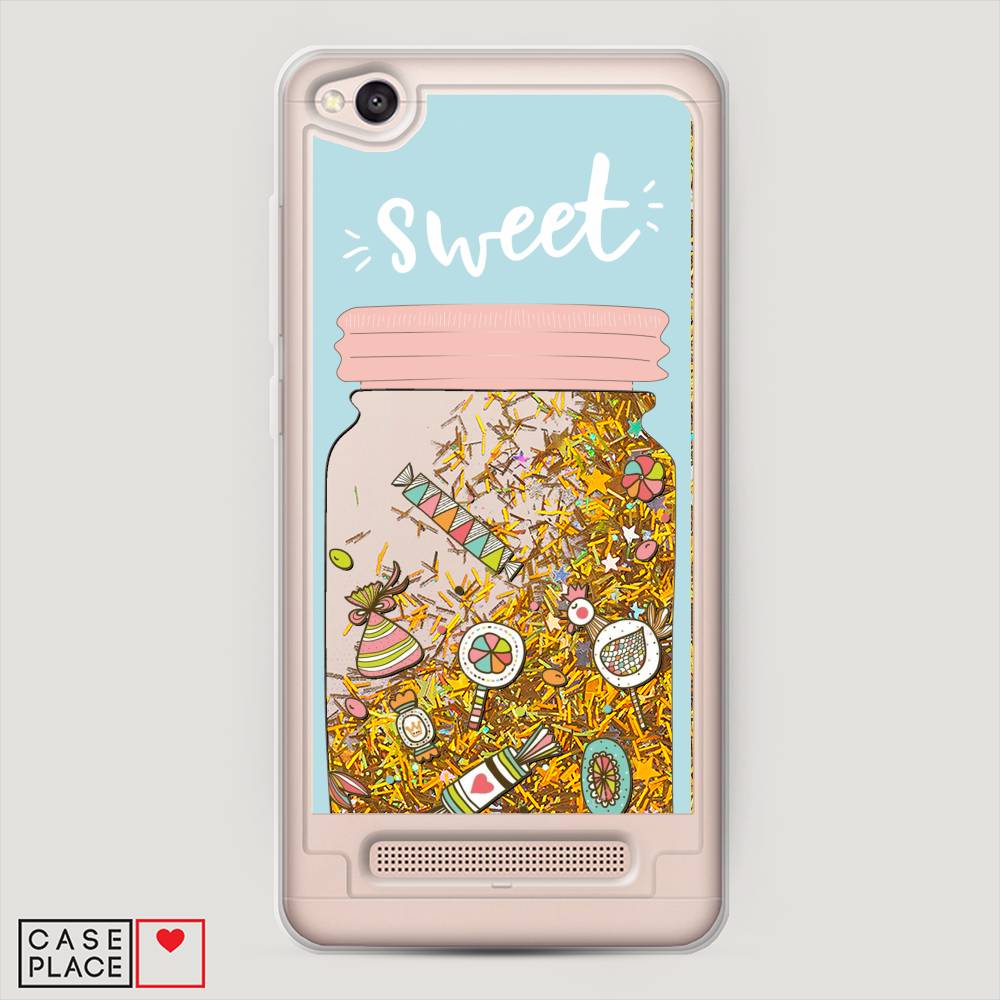 

Жидкий чехол с блестками "Конфетки в банке" на Xiaomi Redmi 4A, 31390-1