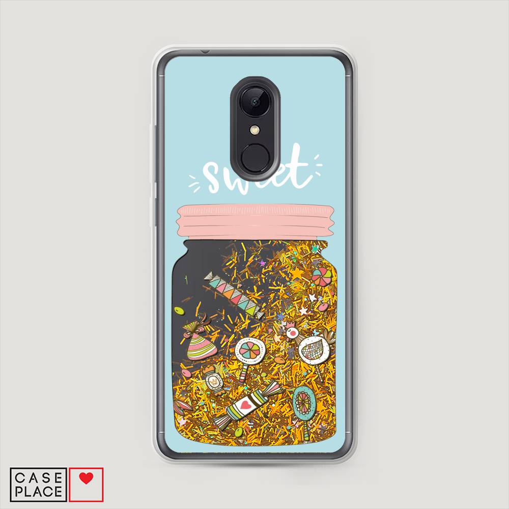 

Жидкий чехол с блестками "Конфетки в банке" на Xiaomi Redmi 5, 33090-1