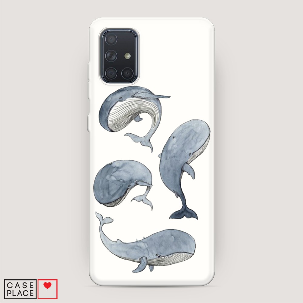 

Матовый силиконовый чехол "Киты" на Samsung Galaxy A71, 29057-1
