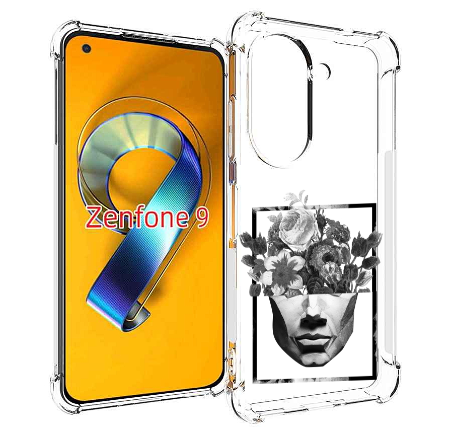 Чехол MyPads черно белая ваза в абстракции для Asus Zenfone 9 (AI2202)