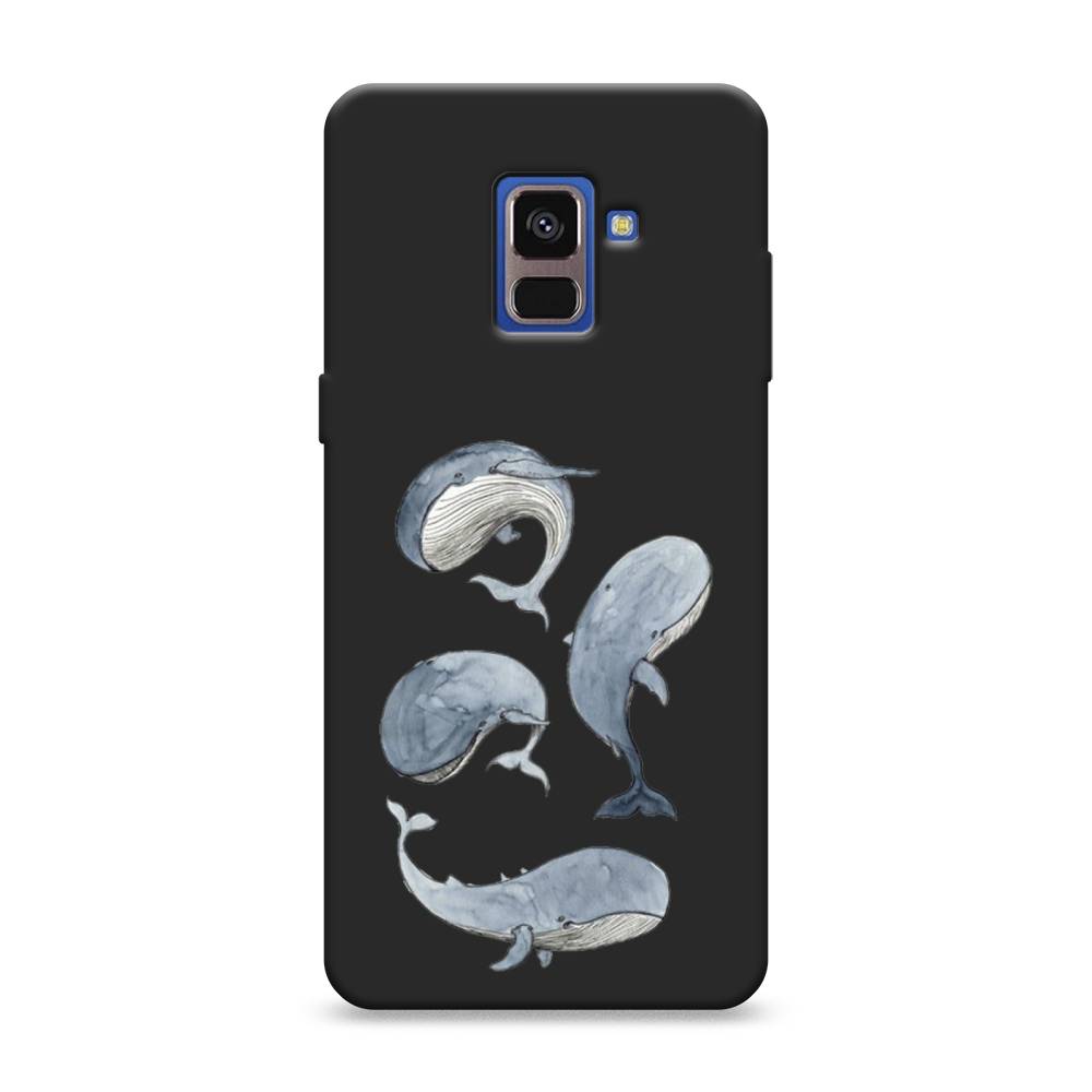 

Чехол Awog на Samsung Galaxy A8 2018 "Киты", Разноцветный, 25452-1