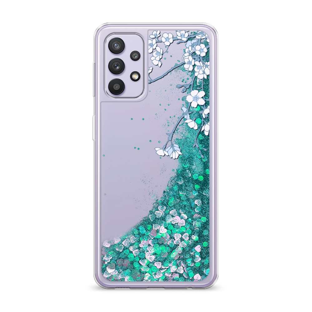 

Жидкий чехол с блестками "Цветочная фантазия 3" на Samsung Galaxy A32, 2102095-1