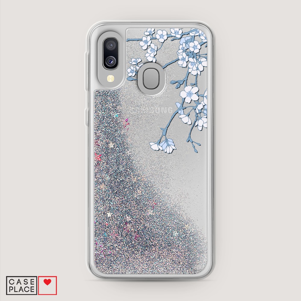 

Жидкий чехол с блестками "Цветочная фантазия 3" на Samsung Galaxy A40