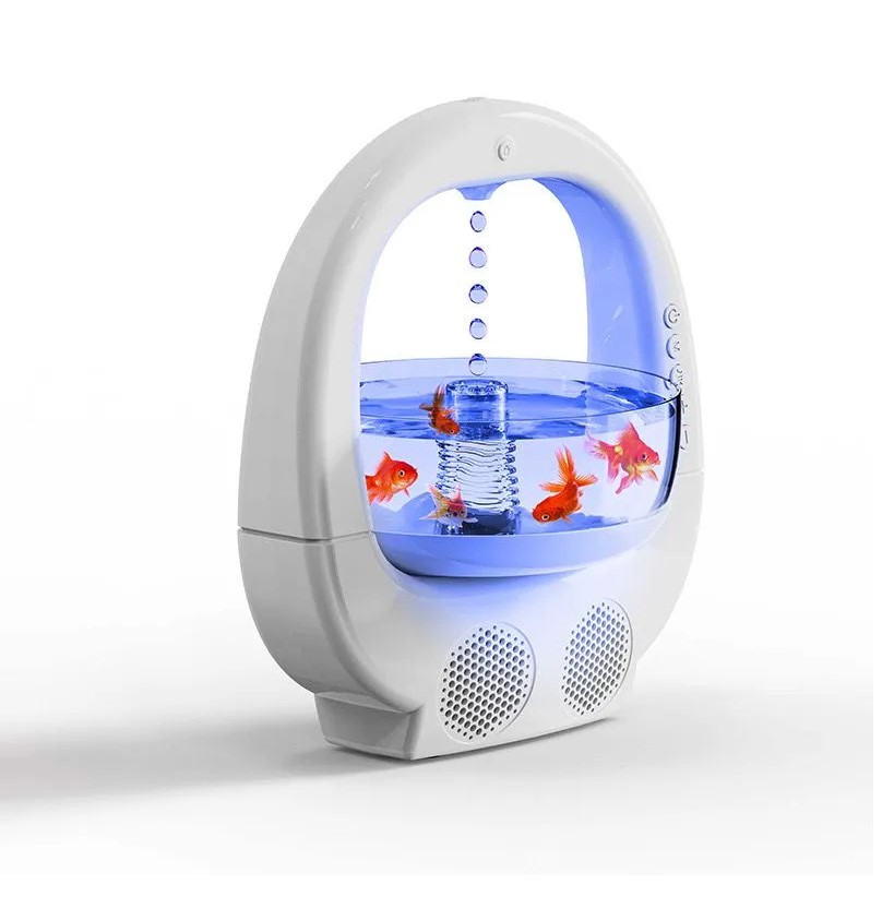 Антигравитационный увлажнитель воздуха Аквариум с Bluetooth динамиком и подсветкой