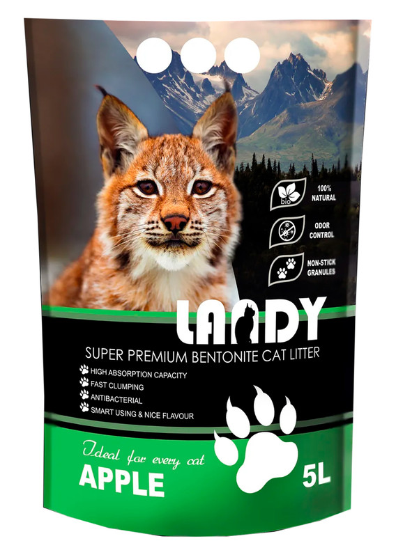 

Наполнитель для кошачьего туалета Landy комкующийся с ароматом яблока 5 л, 7801312345
