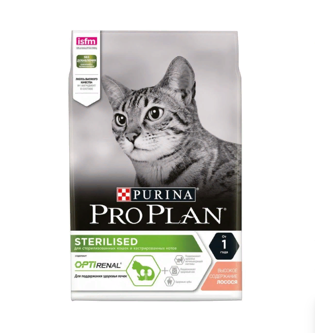 

Сухой корм для кошек Pro Plan Sterilised c лососем 3 кг