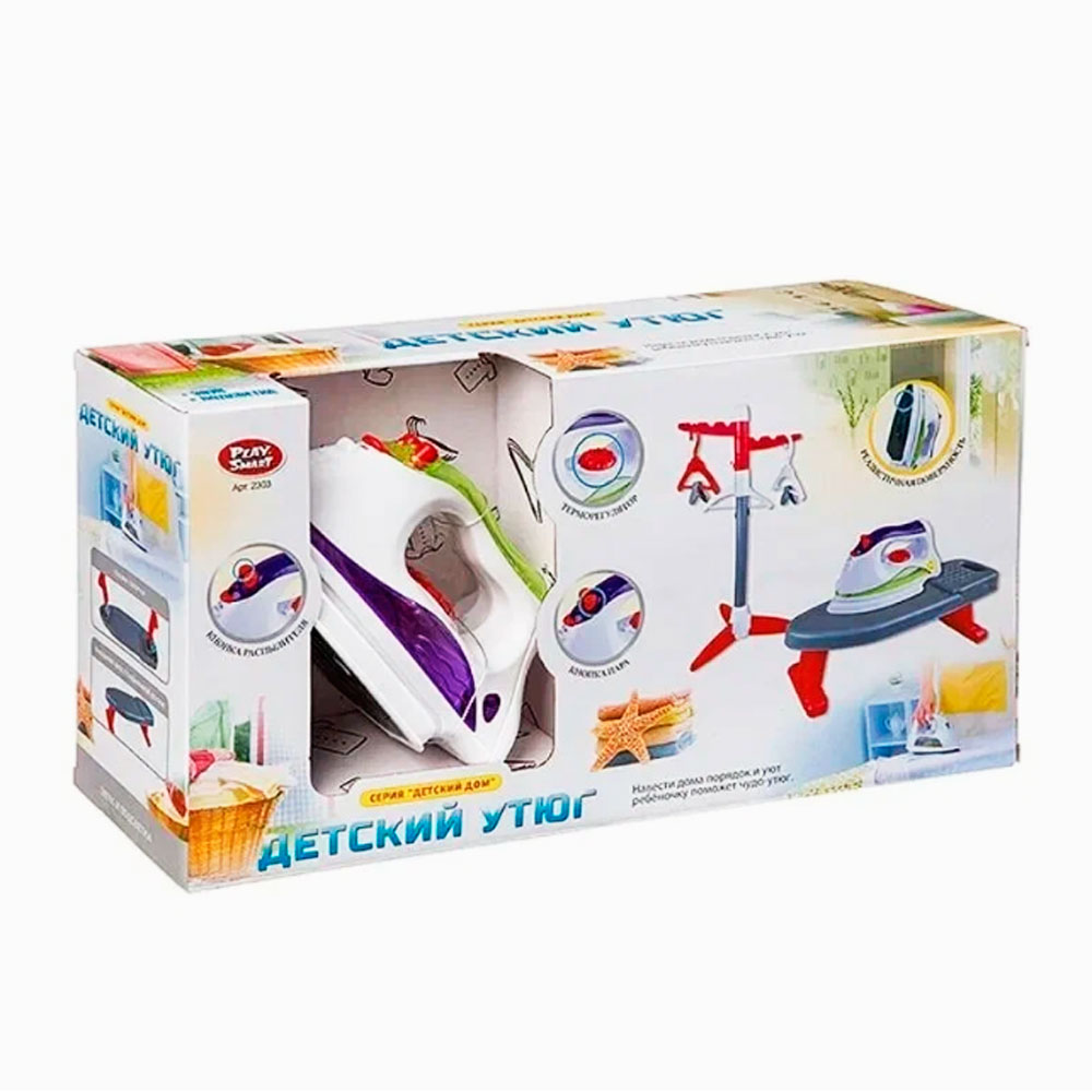 Детский игровой набор Play Smart Утюг, гладильная доска, вешалка, свет, звук 2303