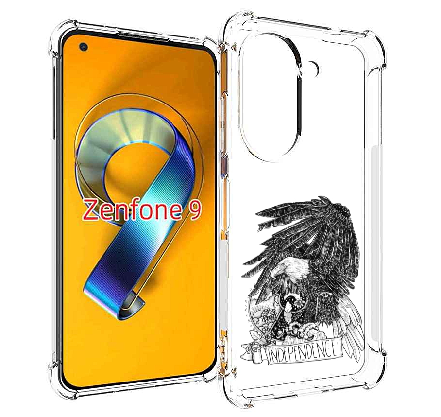 

Чехол MyPads черно белый сокол для Asus Zenfone 9 (AI2202), Прозрачный, Tocco