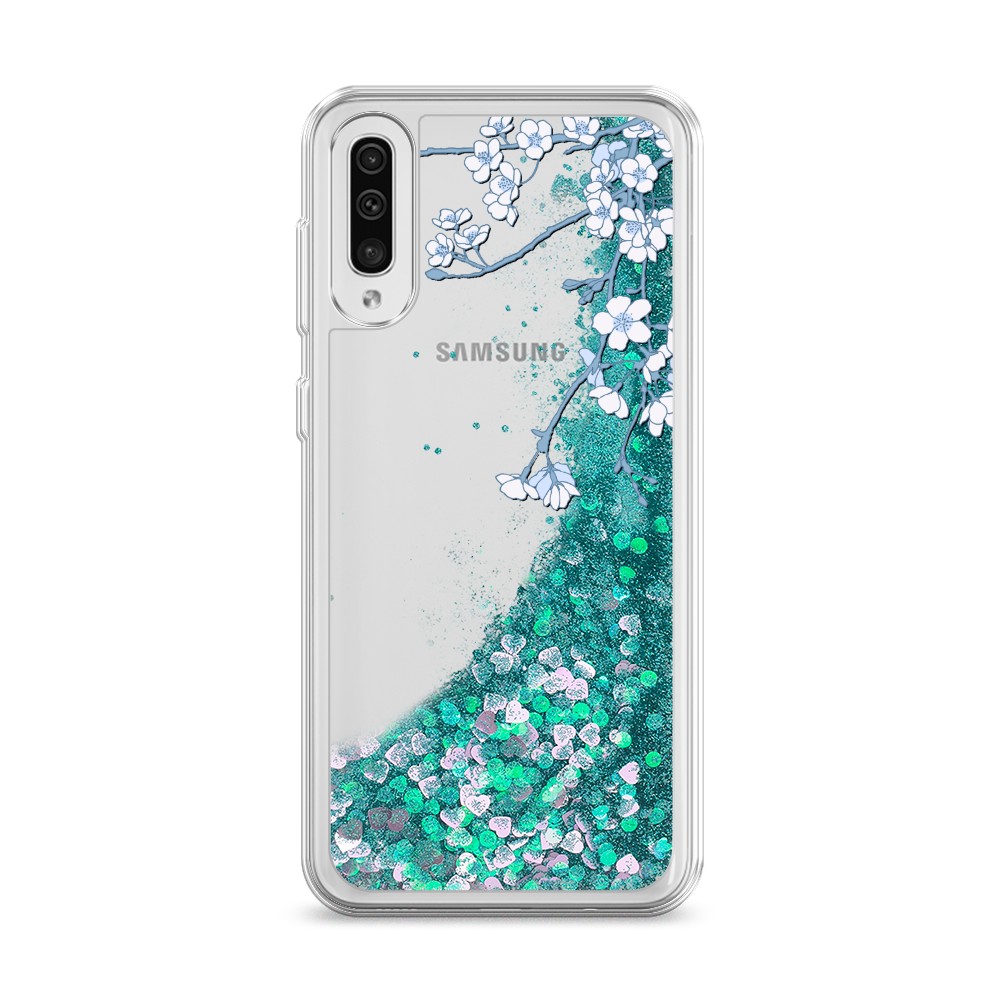 

Жидкий чехол с блестками "Цветочная фантазия 3" на Samsung Galaxy A50, 27795-1