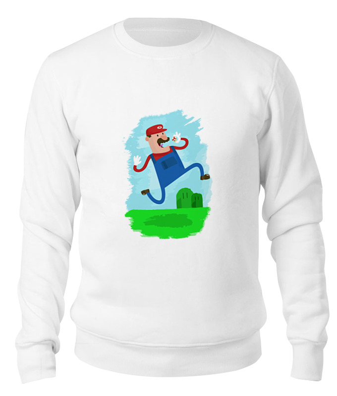 

Свитшот унисекс Printio Марио (mario) белый S, Марио (mario)