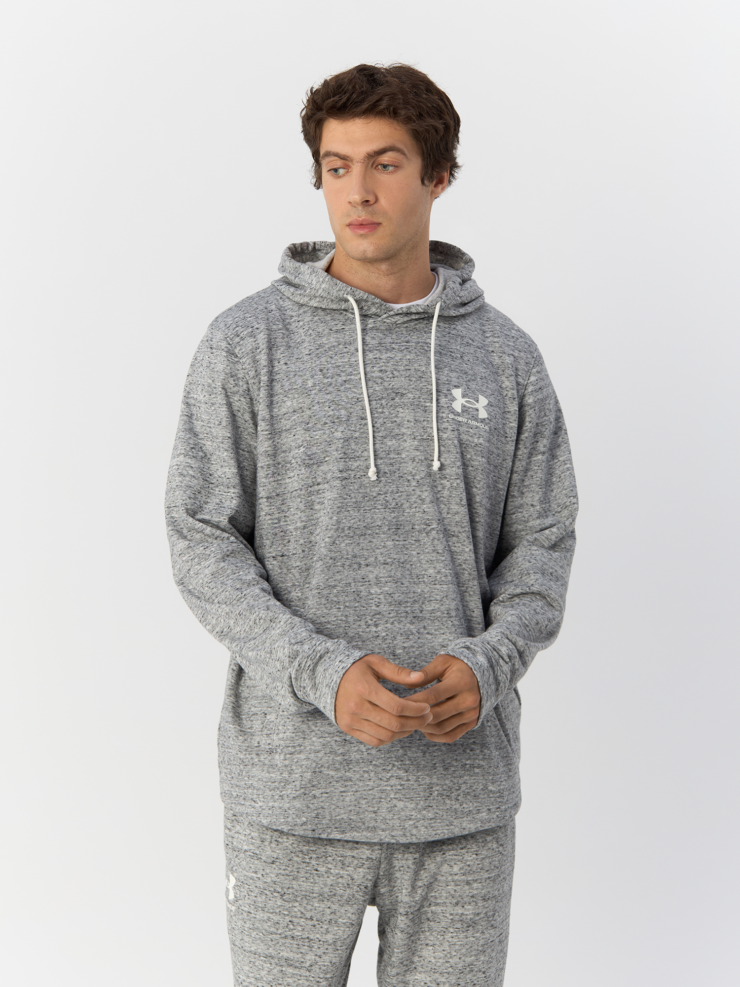 Худи Under Armour UA Rival Terry LC HD мужское, белое, размер XL, 1370401