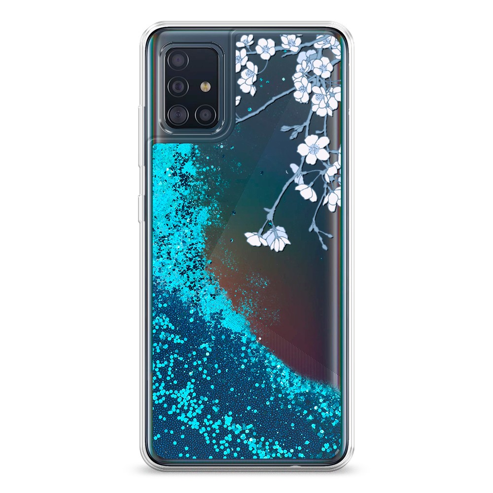

Жидкий чехол с блестками "Цветочная фантазия 3" на Samsung Galaxy A51
