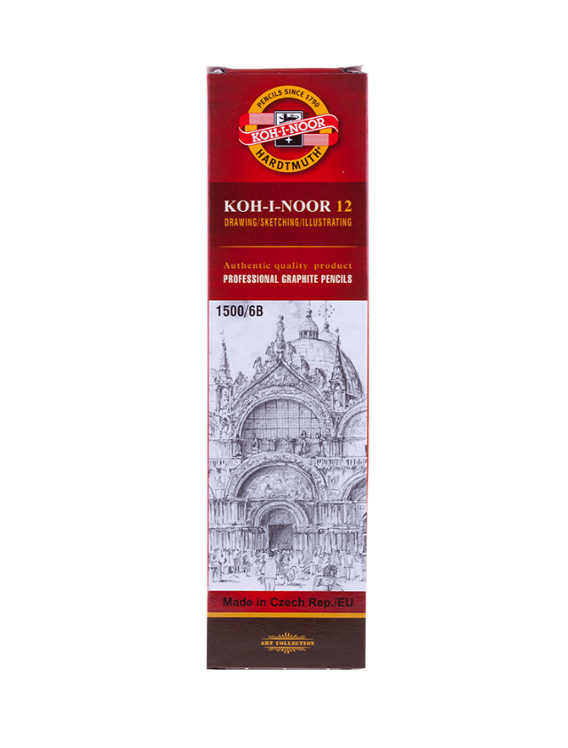 

Карандаш чернографитный Koh-I-Noor 1500 6B, заточенный 150006B01170RU 12 штук