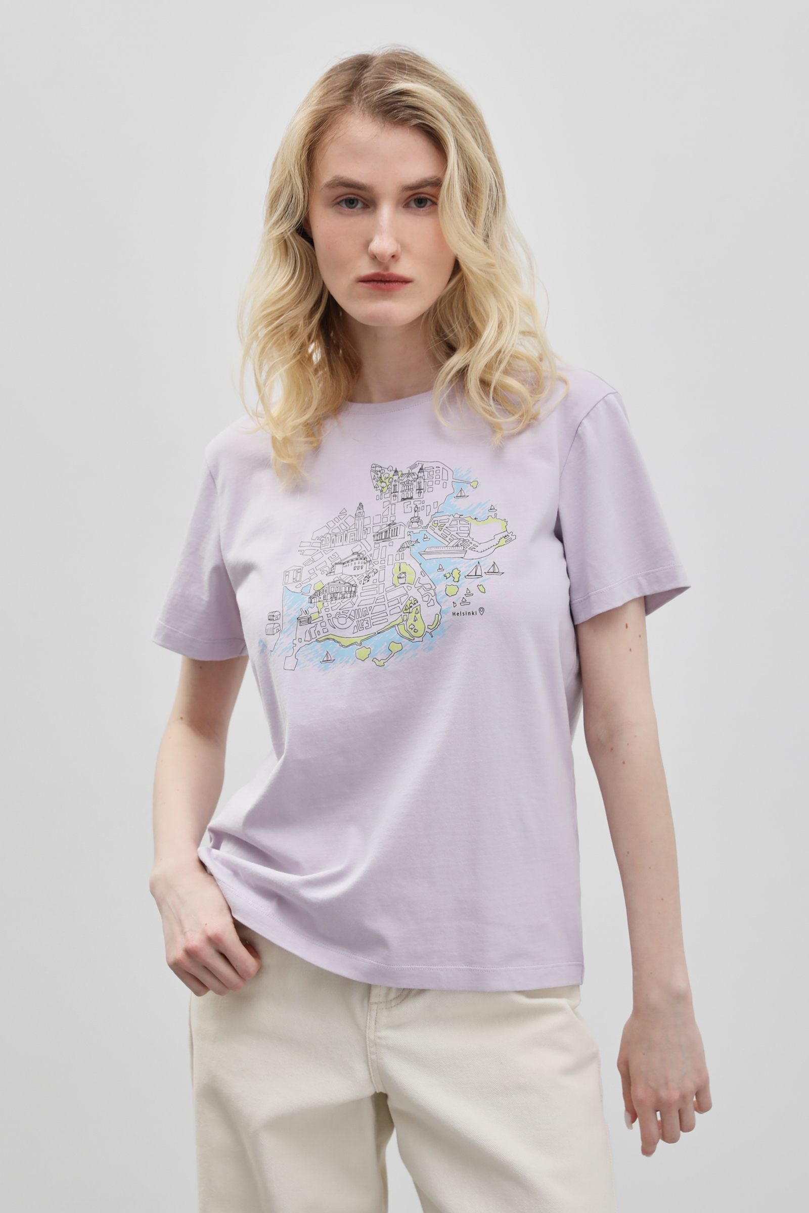 

Футболка женская Finn Flare FBD110221 фиолетовая XS, Фиолетовый, FBD110221