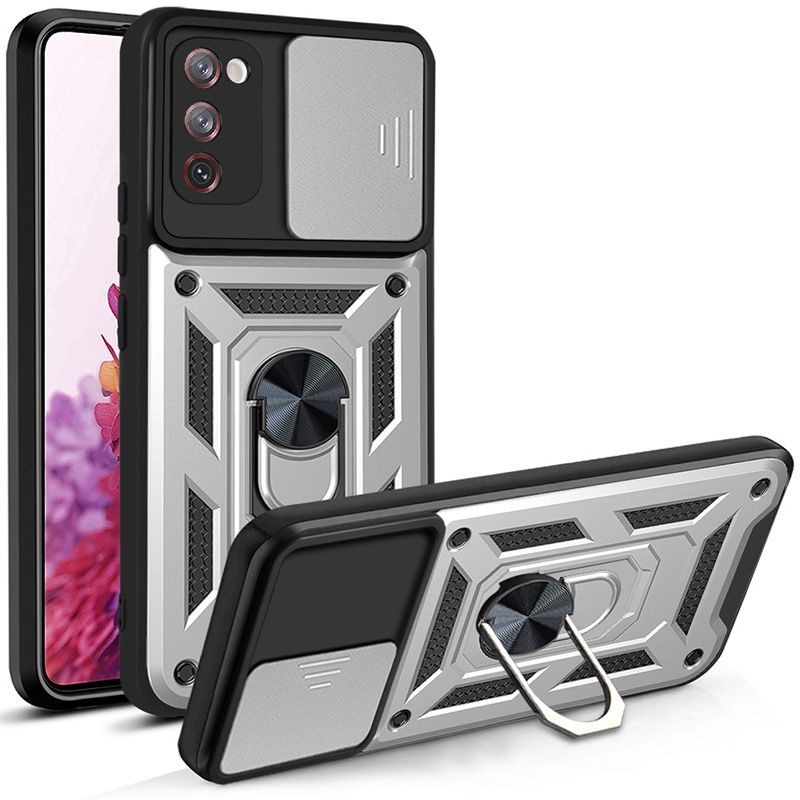 

Чехол с кольцом Bumper Case для Samsung Galaxy S20 FE (серебряный), Серебристый