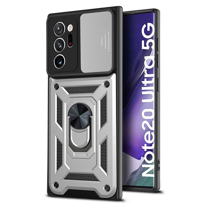 Чехол с кольцом Bumper Case для Samsung Galaxy Note 20 Ultra (серебряный)