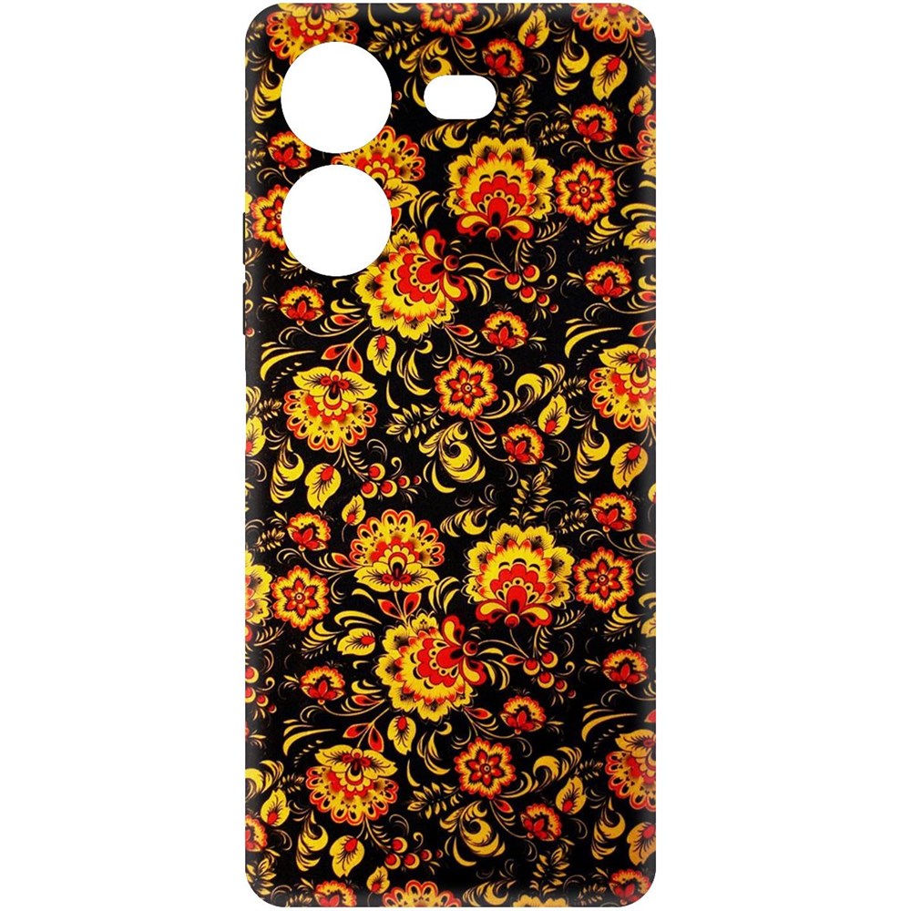 

Чехол-накладка Krutoff Soft Case Хохлома для Tecno Pova 5 черный