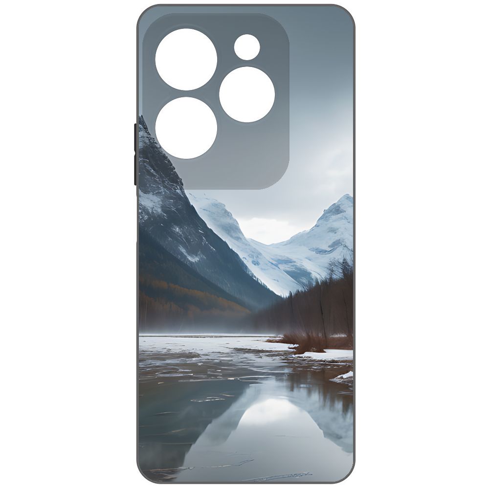 Чехол-накладка Krutoff Soft Case Весенняя оттепель для Infinix Hot 40 Pro черный