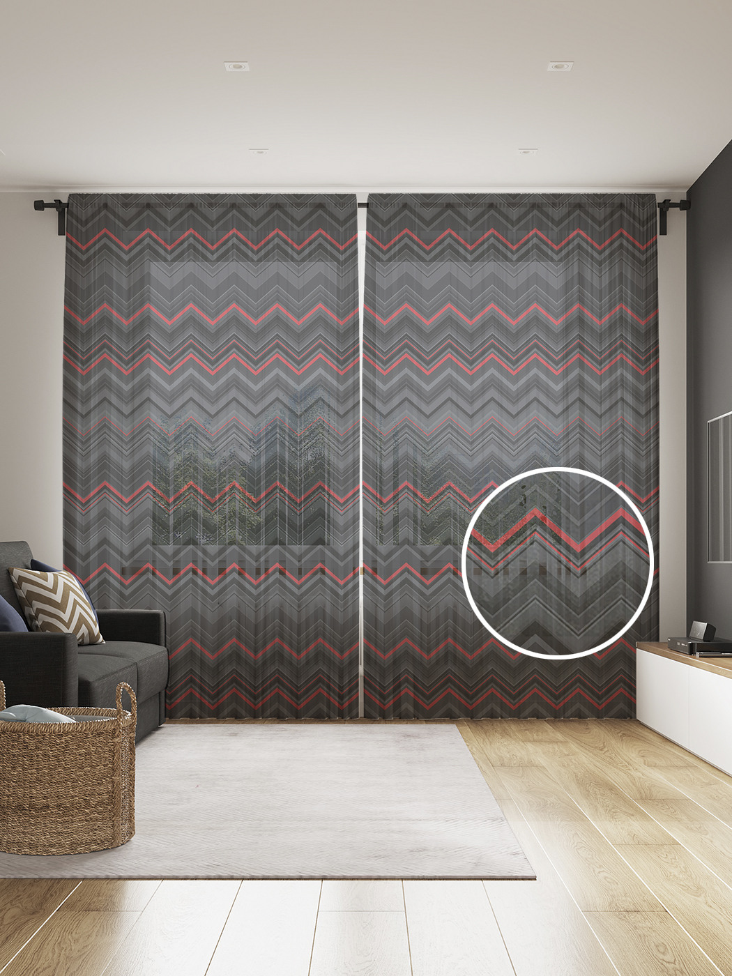 

Фототюль JoyArty "Бордовые волны", 145x265см (2 полотна со шторной лентой + 50 крючков), Бордовые волны