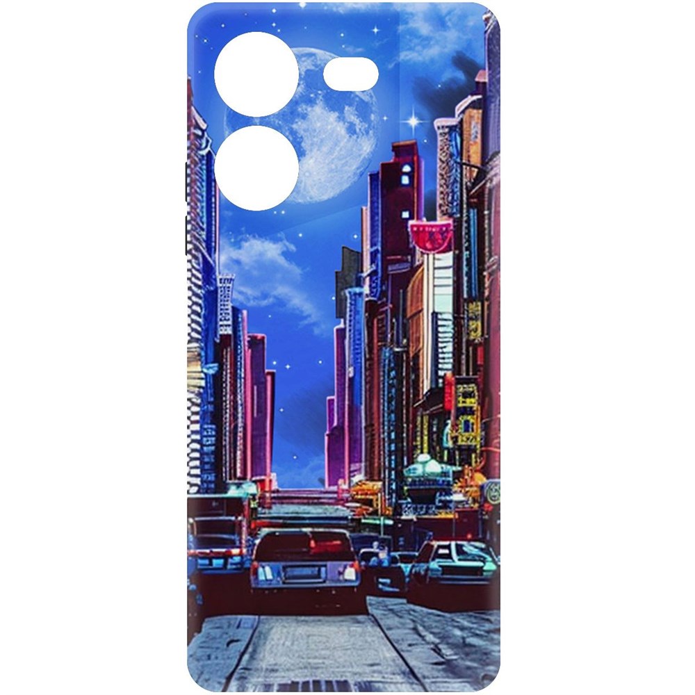 

Чехол-накладка Krutoff Soft Case Ночной город для Tecno Pova 5 черный